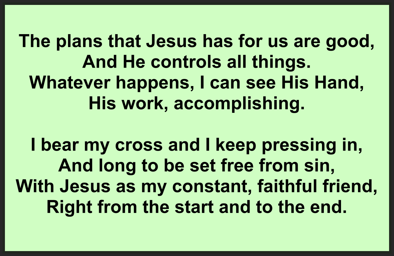 I BEAR MY CROSS AND I KEEP PRESSING IN