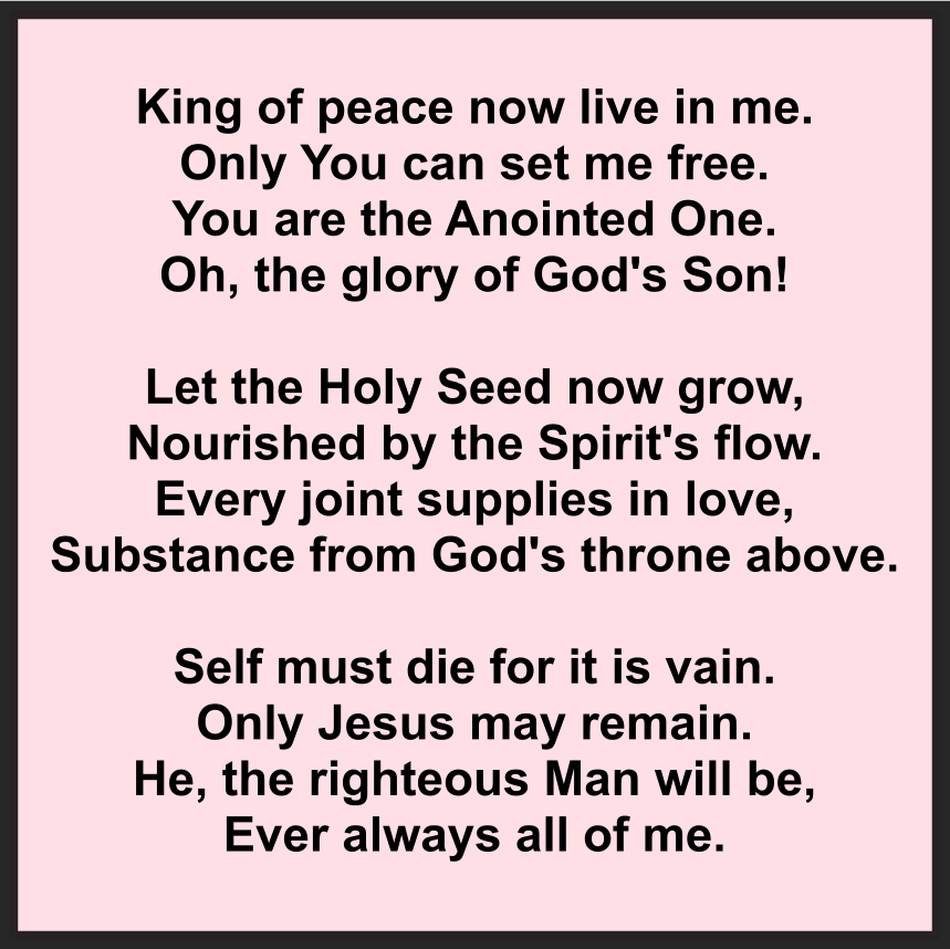 KING OF PEACE NOW LIVE IN ME