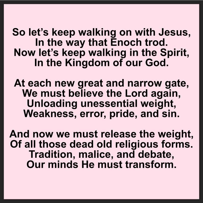LET’S KEEP WALKING ON WITH JESUS