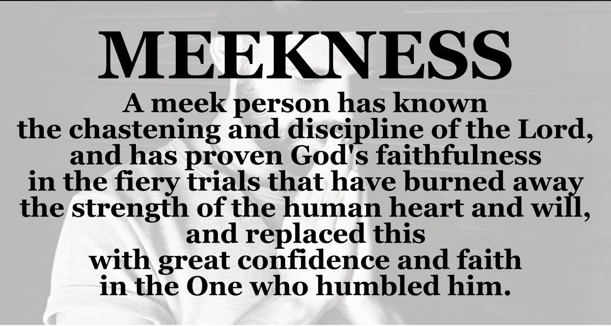 A meek person has known the chastening and discipline of the Lord.