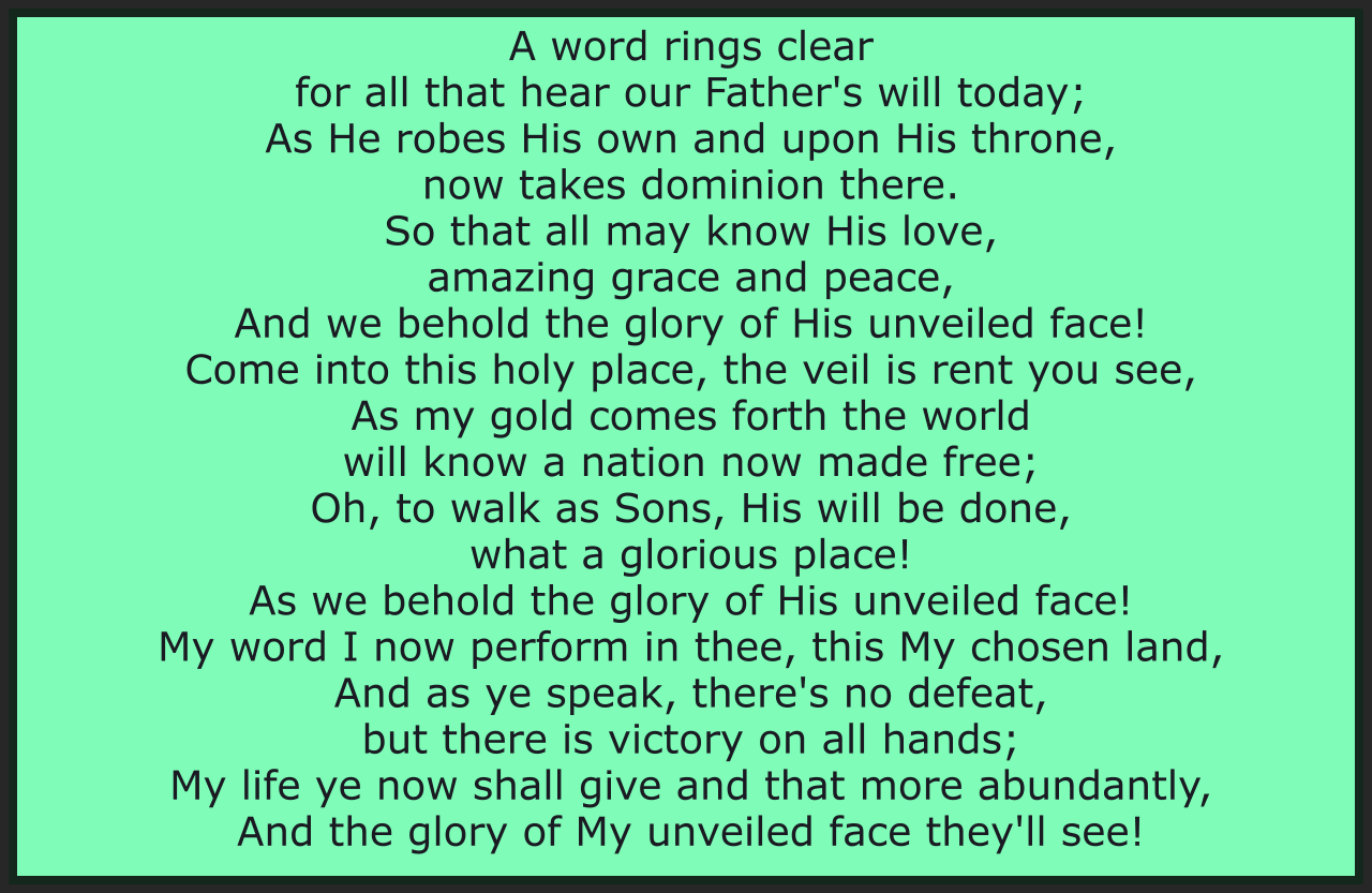 A WORD RINGS CLEAR