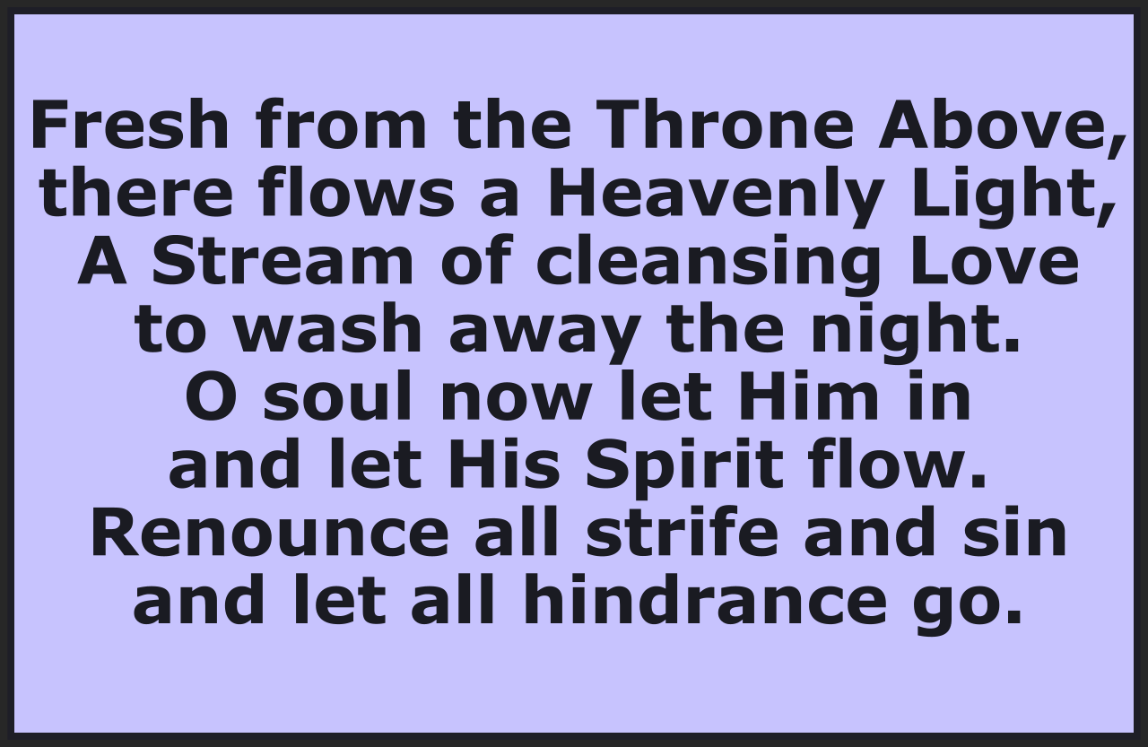 FRESH FROM THE THRONE ABOVE