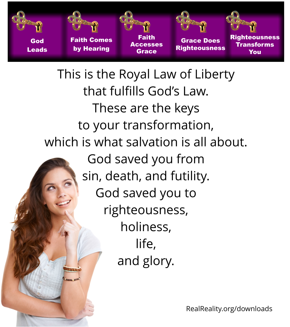 This is the Royal Law of Liberty that fulfills God’s Law. These are the keys to your transformation.
