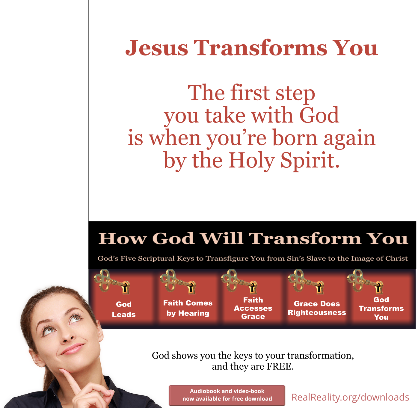 JESUS TRANSFORMS YOU: The first step you take with God is when your born again by the Holy Spirit.