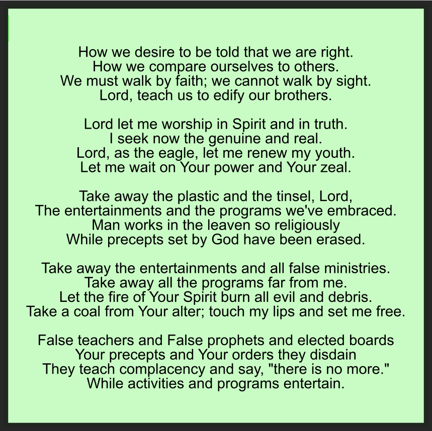 LORD, LET ME WORSHIP IN SPIRIT AND IN TRUTH