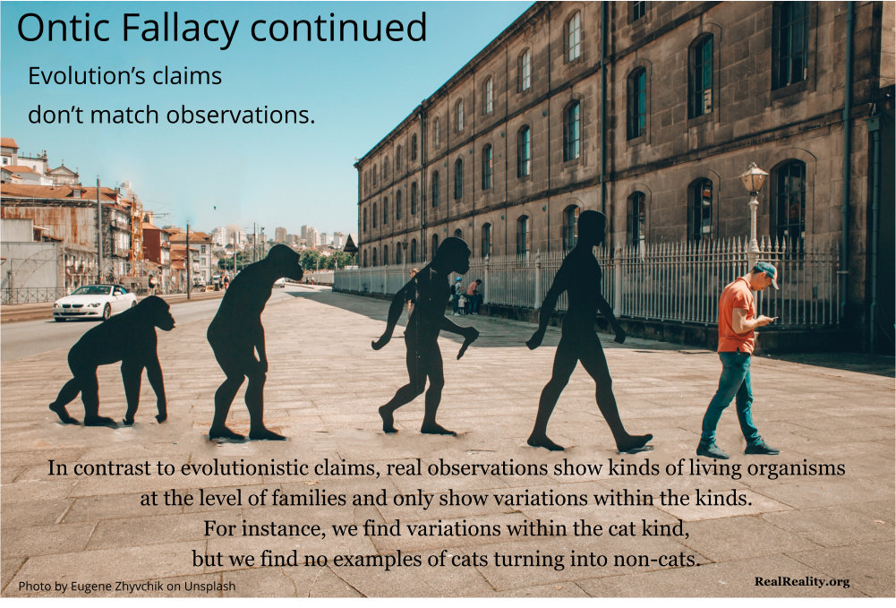 Ontic Fallacy: Evolution’s claims don’t match observations.