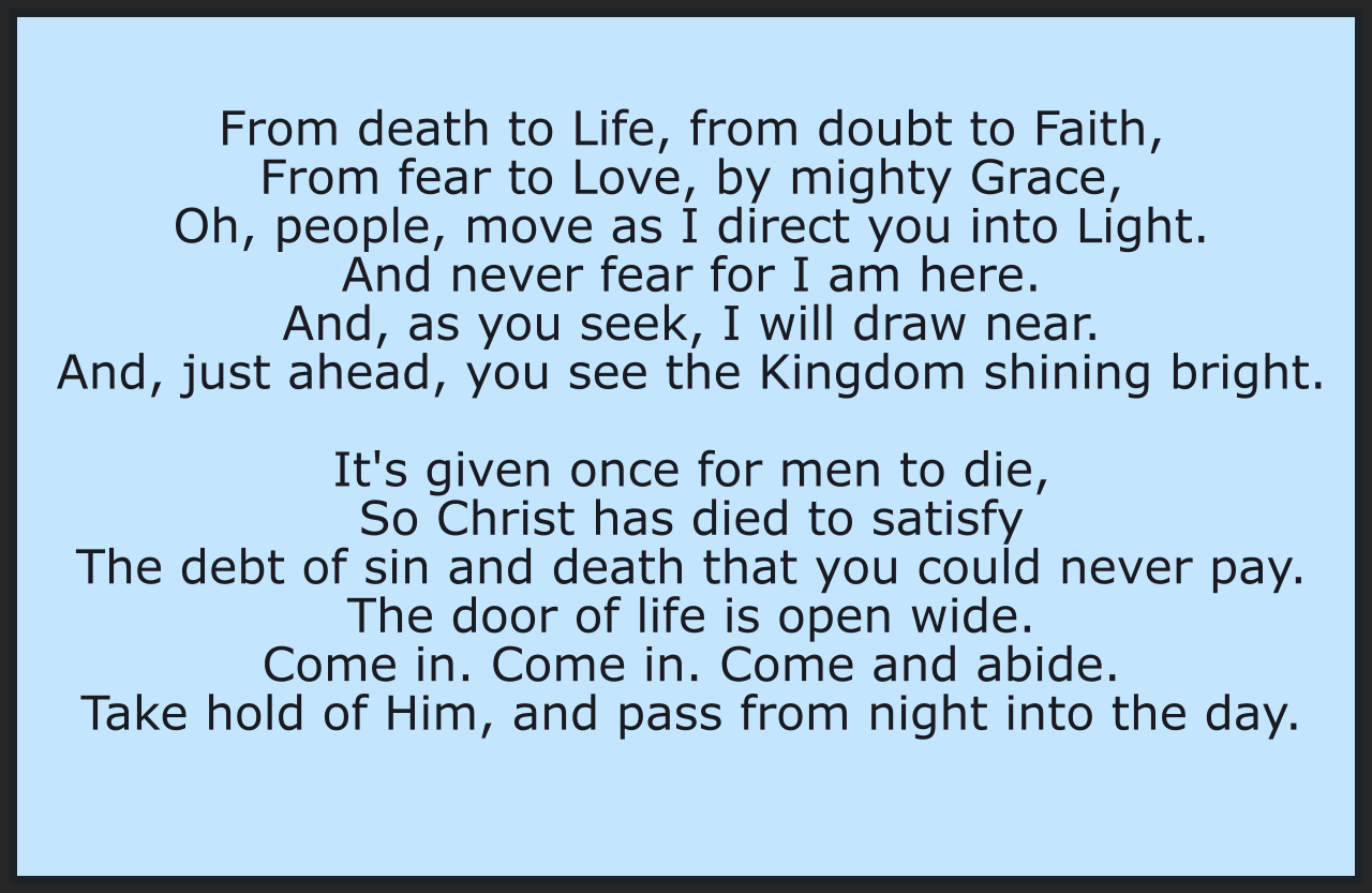 FROM DEATH TO LIFE