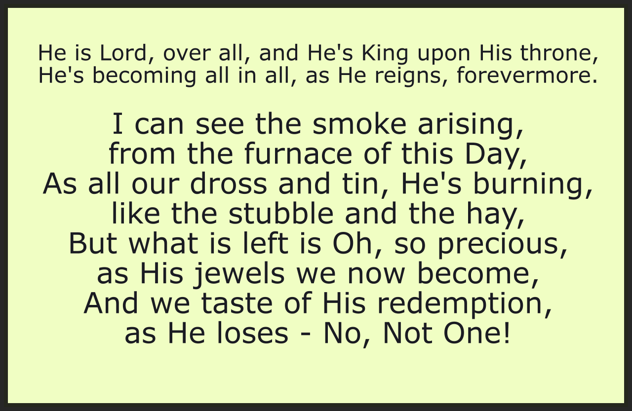 He is Lord, over all, and He's King upon His throne
