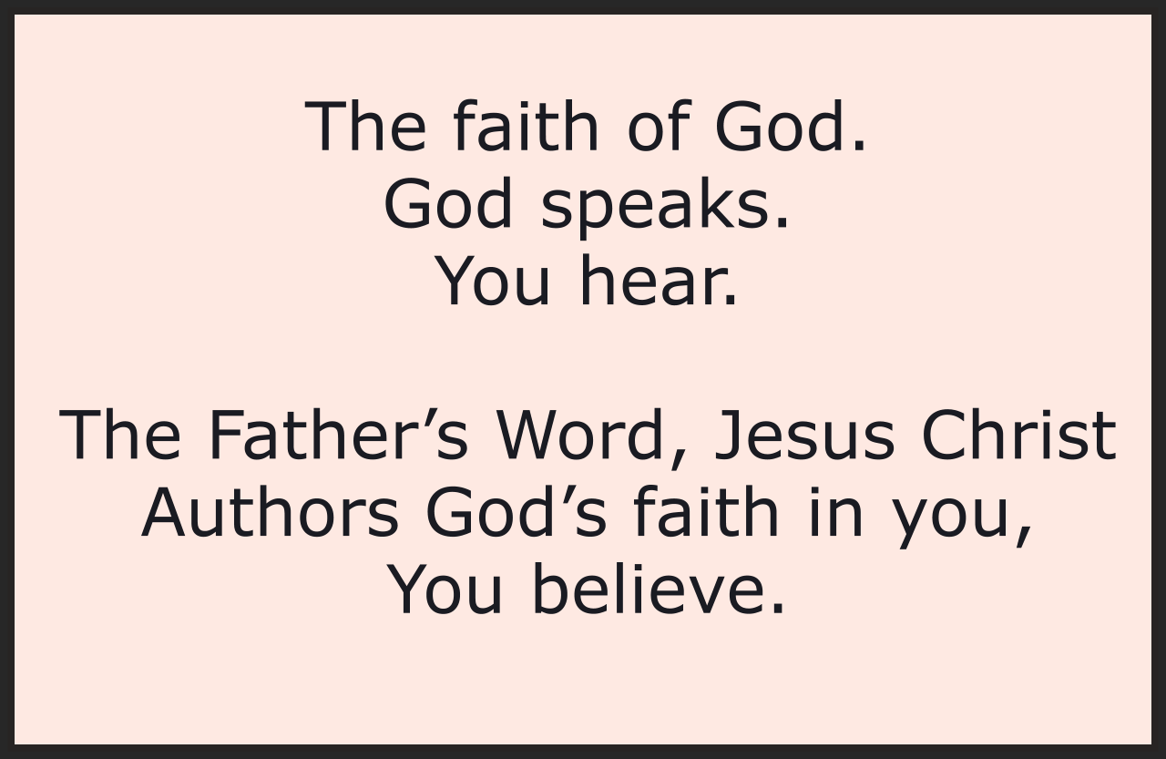 The Faith Of God