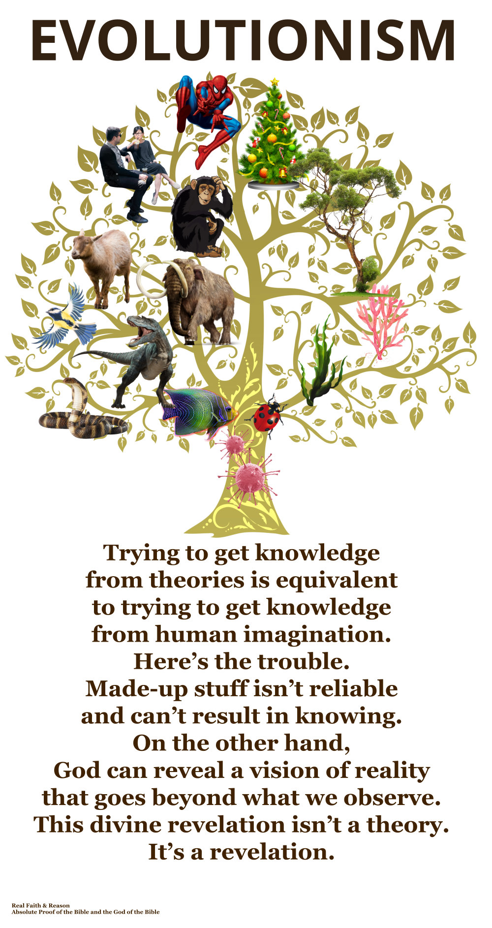 Evolutionism: Trying to get knowledge from theories is equivalent to trying to get knowledge from human imagination.