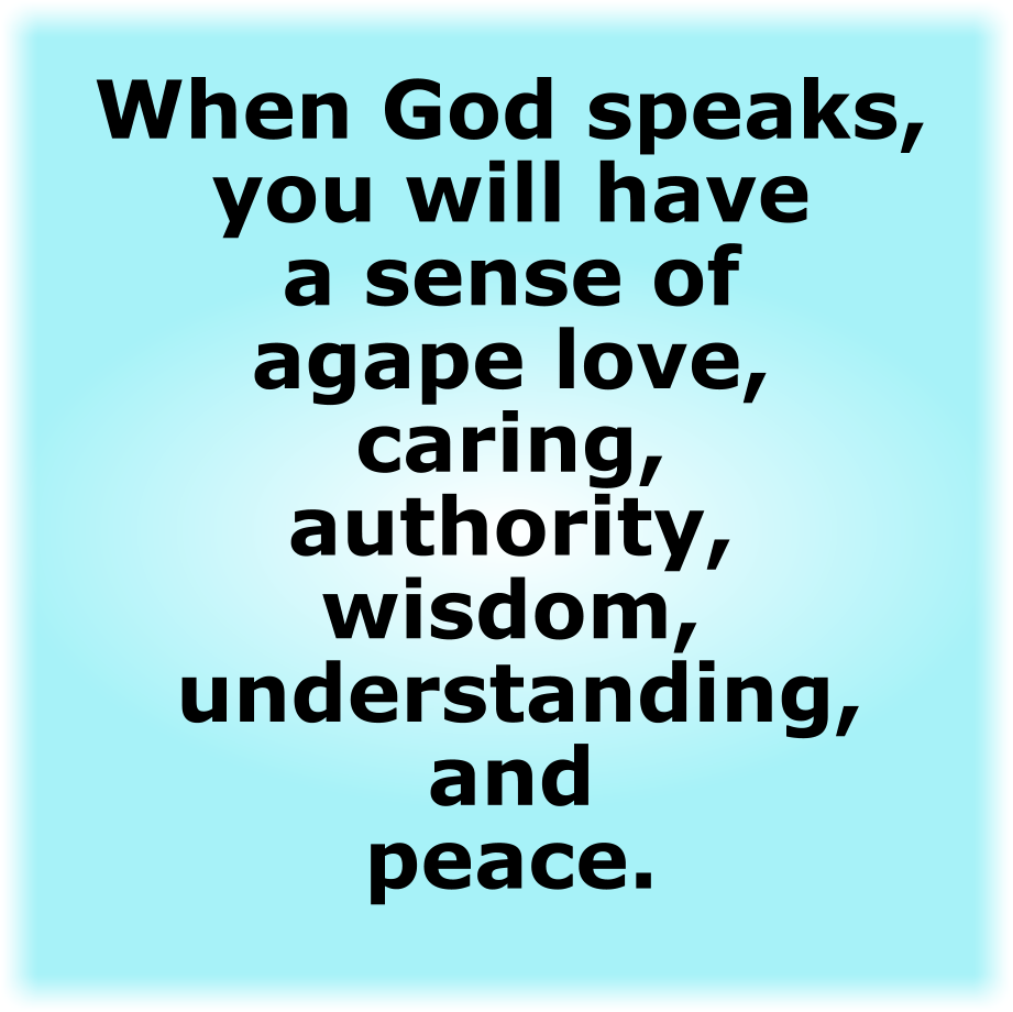 How do you know it’s God speaking?