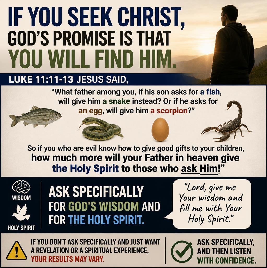 If you seek Christ, God’s promise is that you will find Him.