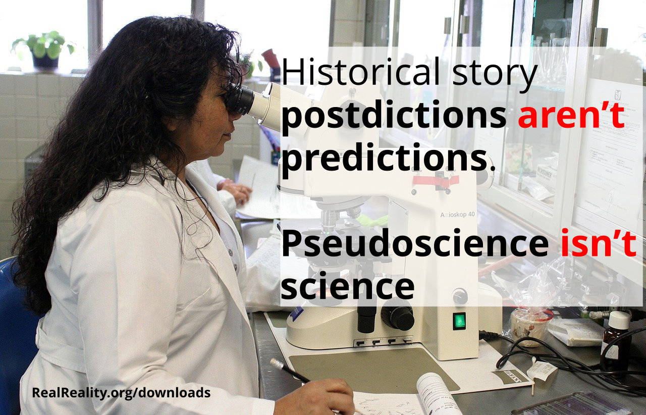 Postdictions aren’t predictions.