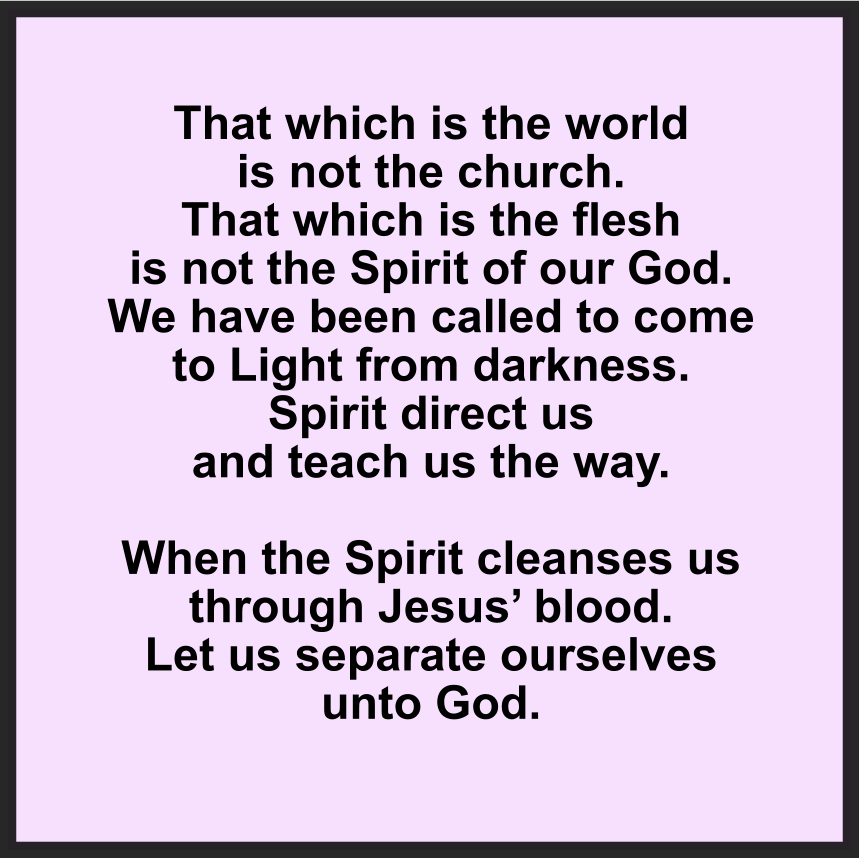 LET US SEPARATE OURSELVES