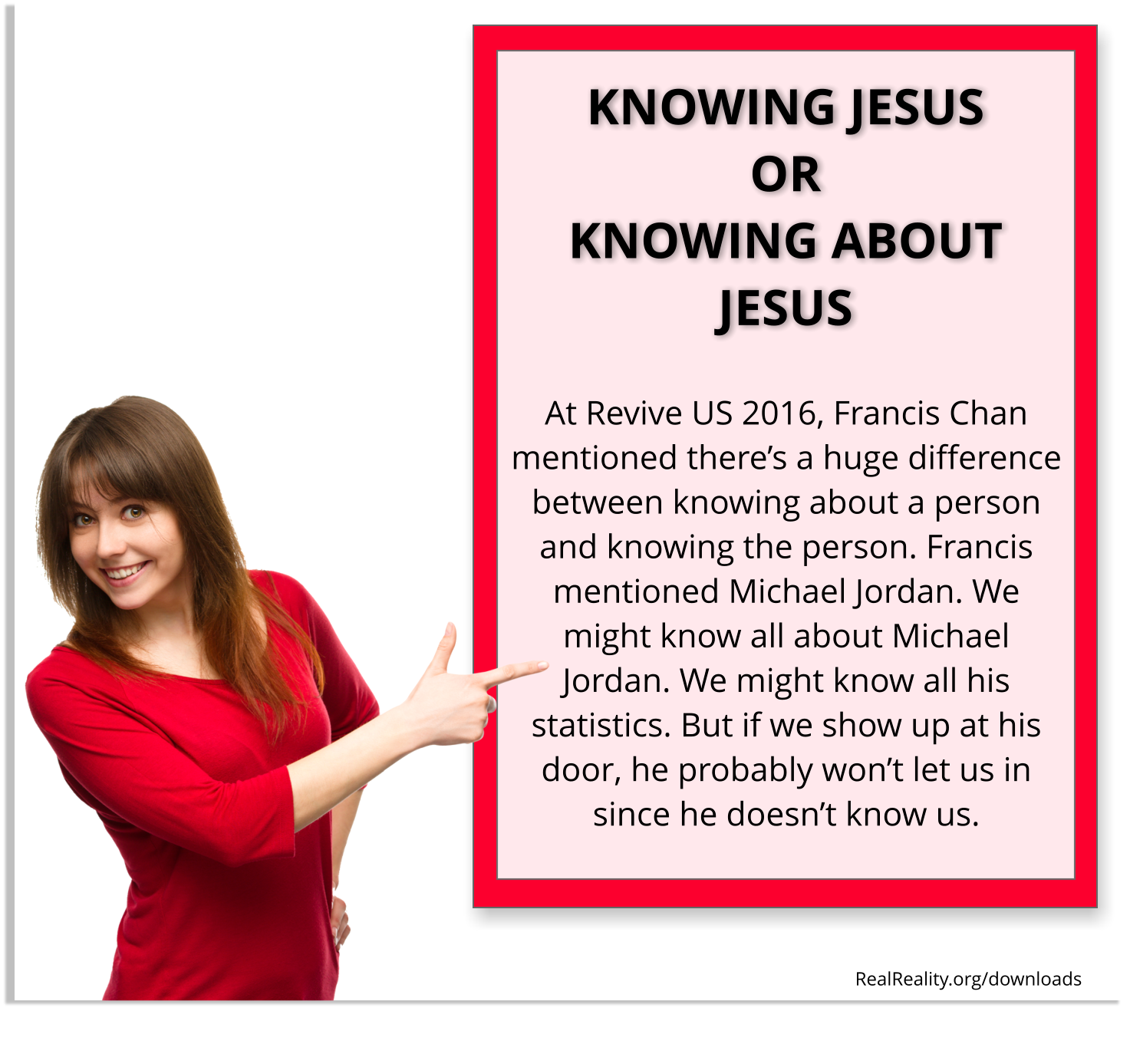 KNOWING JESUS OR KNOWING ABOUT JESUS? We need to know Jesus Christ.