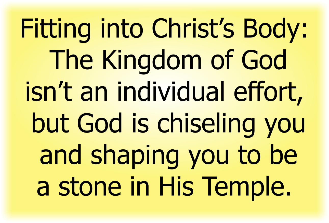Fitting into Christ’s Body