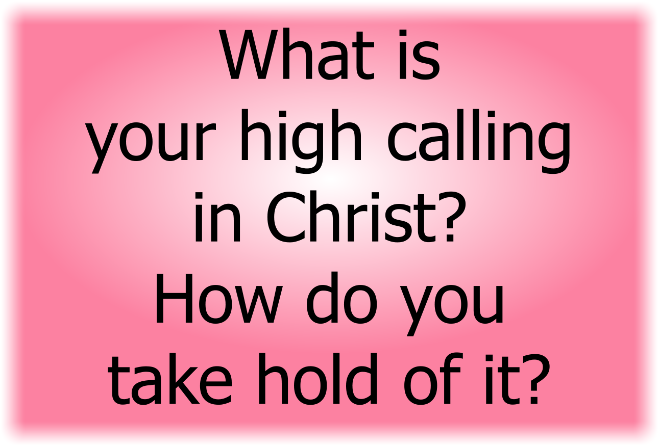 What is your high calling in Christ?