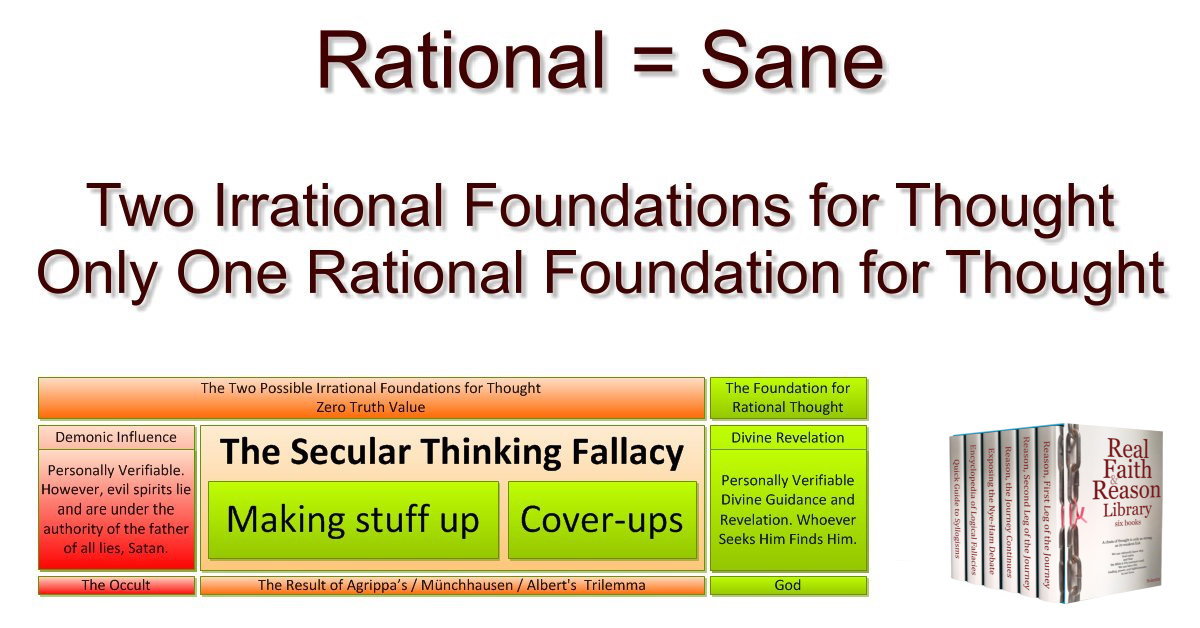 Two irrational foundations for thought but the only rational Foundation is Jesus Christ.
