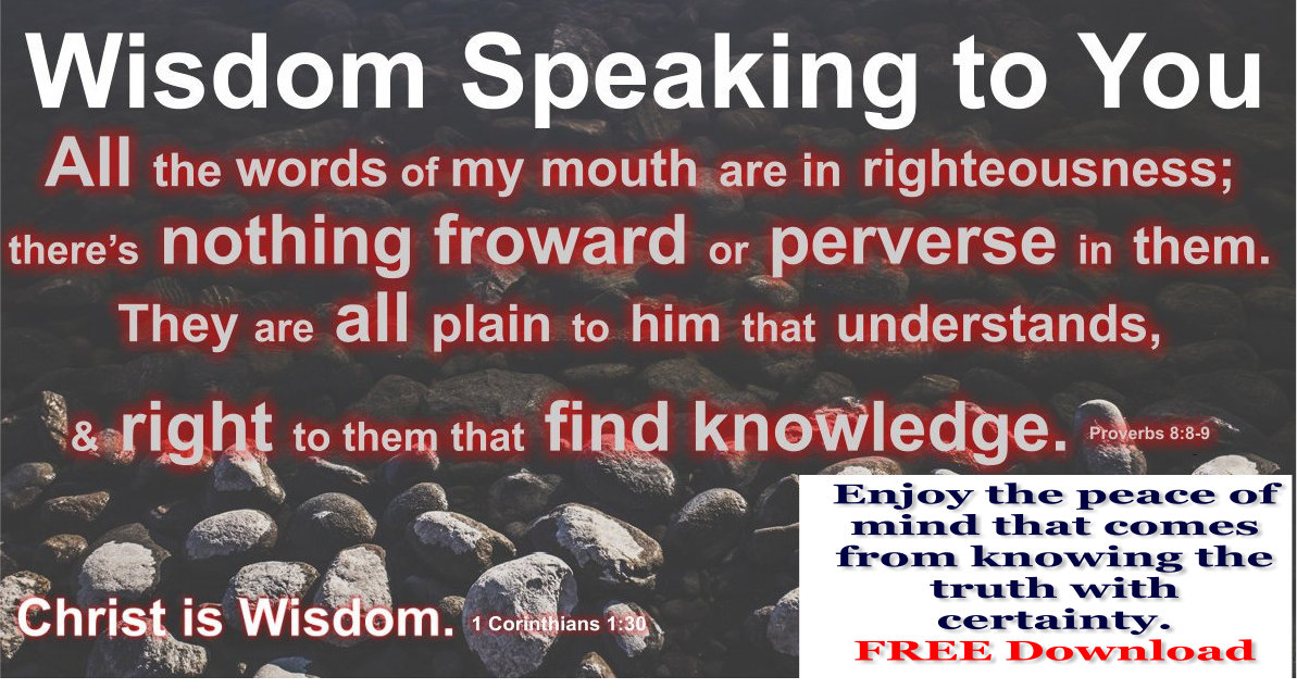 Wisdom Speaking to You: Christ is Wisdom.