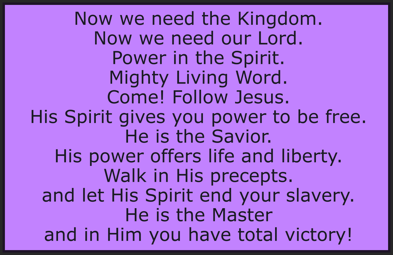 Now we need the Kingdom. 