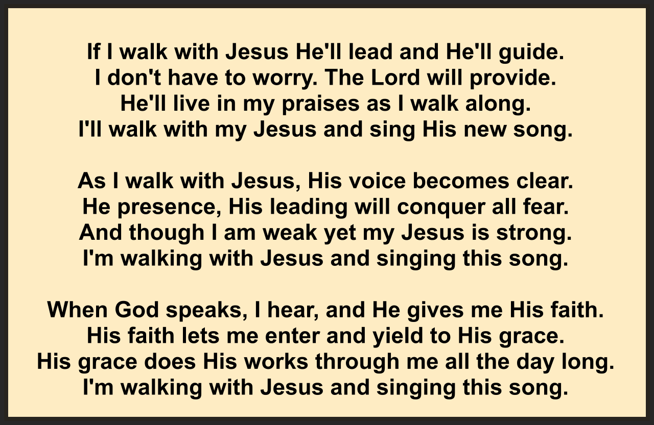 I’M WALKING WITH JESUS