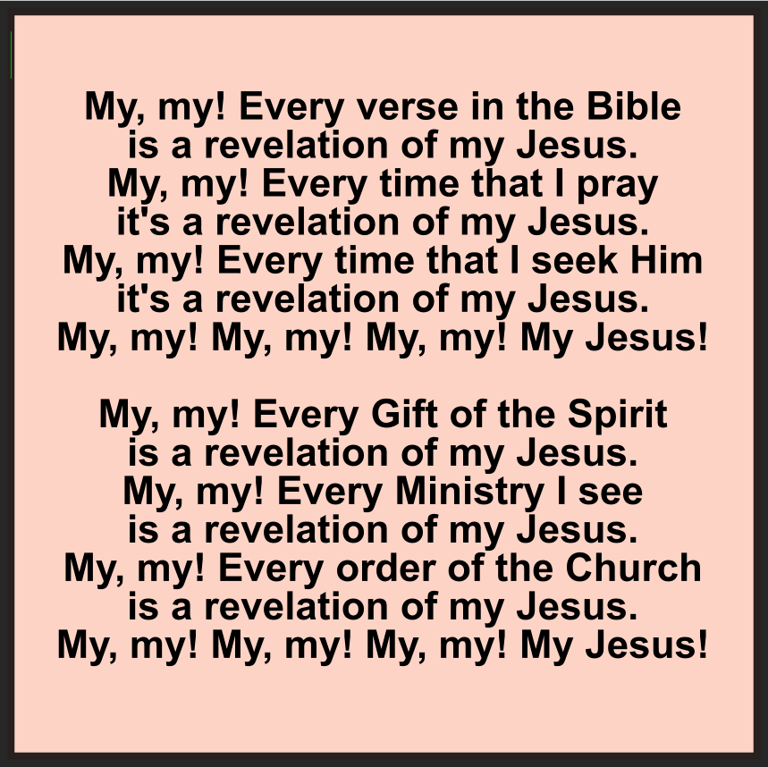 My, my! My, my! My, my! My Jesus!