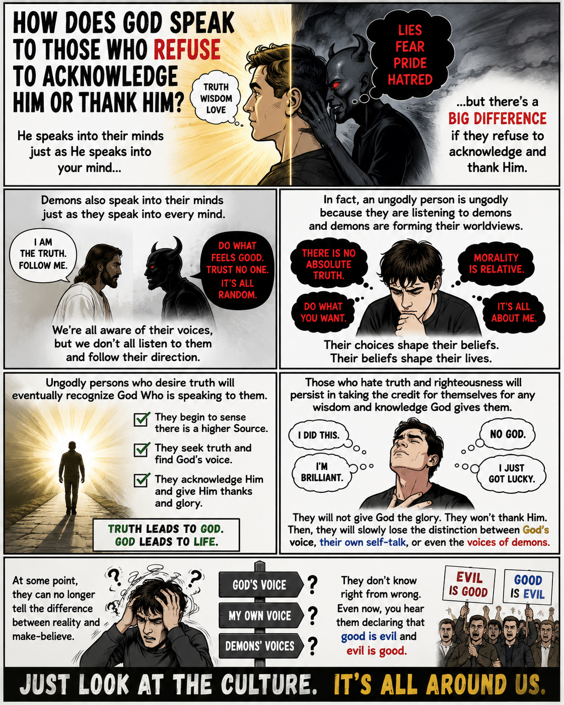 How does God speak to those who refuse to acknowledge Him or thank Him?