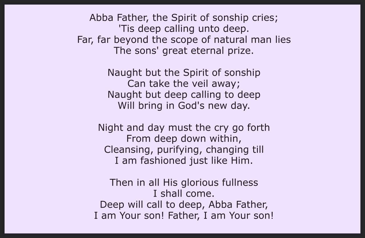 SPIRIT OF SONSHIP