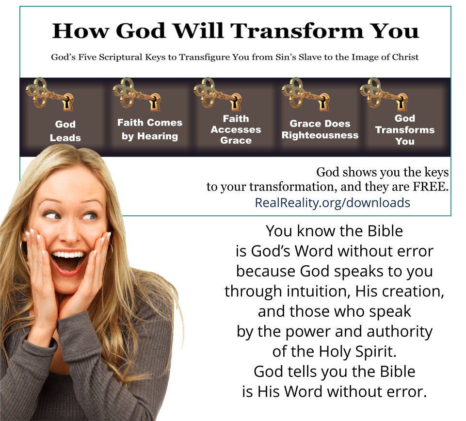 You know the Bible is God’s Word without error because God tells you through intuition, His creation, and those who speak by the power and authority of the Holy Spirit that the Bible is His Word without error.