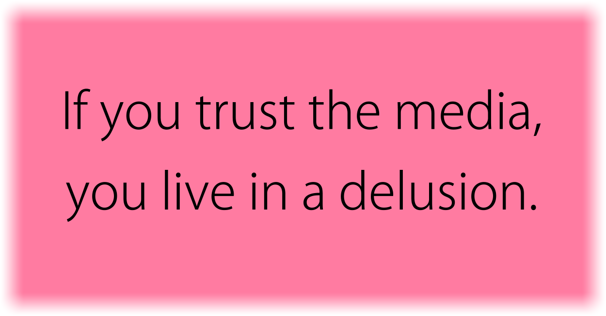 If you trust the media, you live in a delusion. 