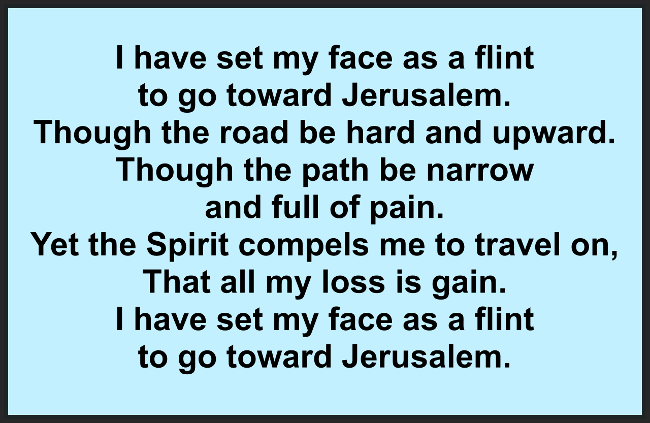 The Spirit compels me to travel on