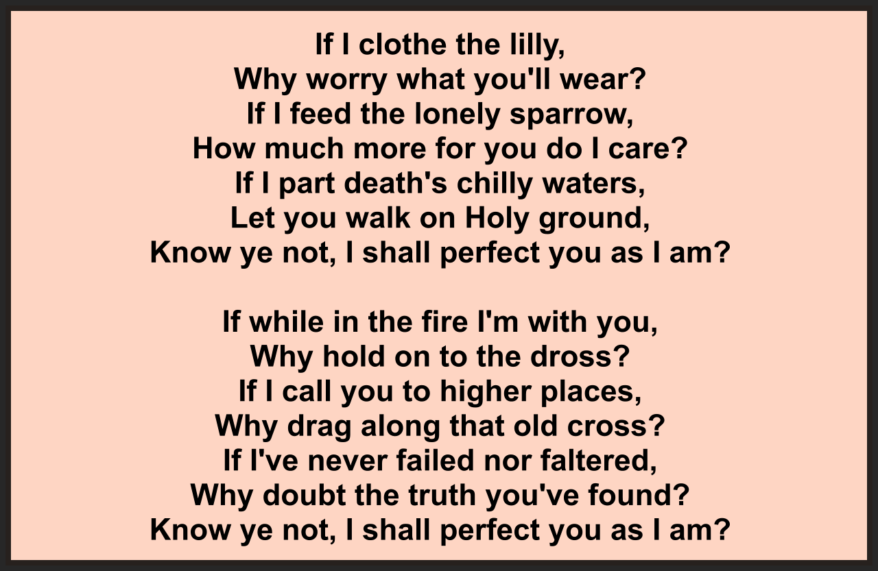 If I Clothe The Lilly