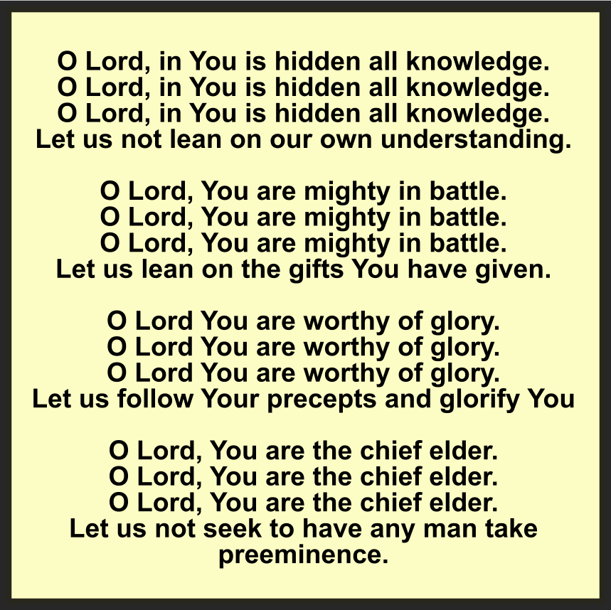 Oh Lord, In You Is Hidden All Knowledge