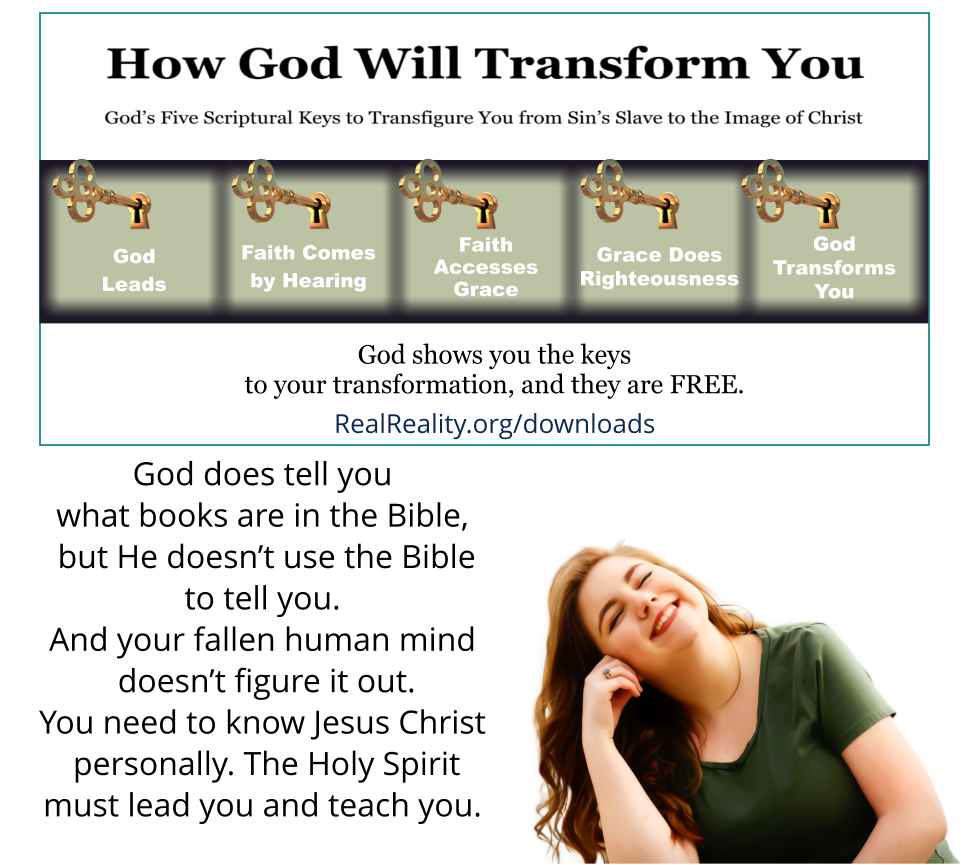 God does tell you what books are in the Bible, but He doesn’t use the Bible to tell you.