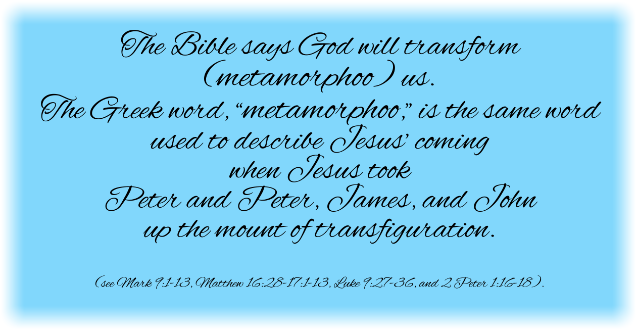  God will transform (metamorphoo) us