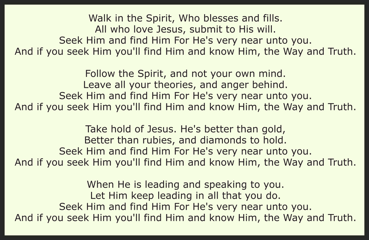 SEEK JESUS AND FIND HIM