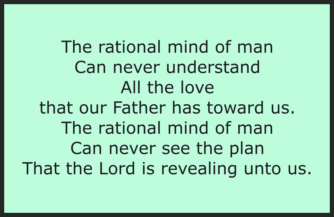 THE RATIONAL MIND OF MAN