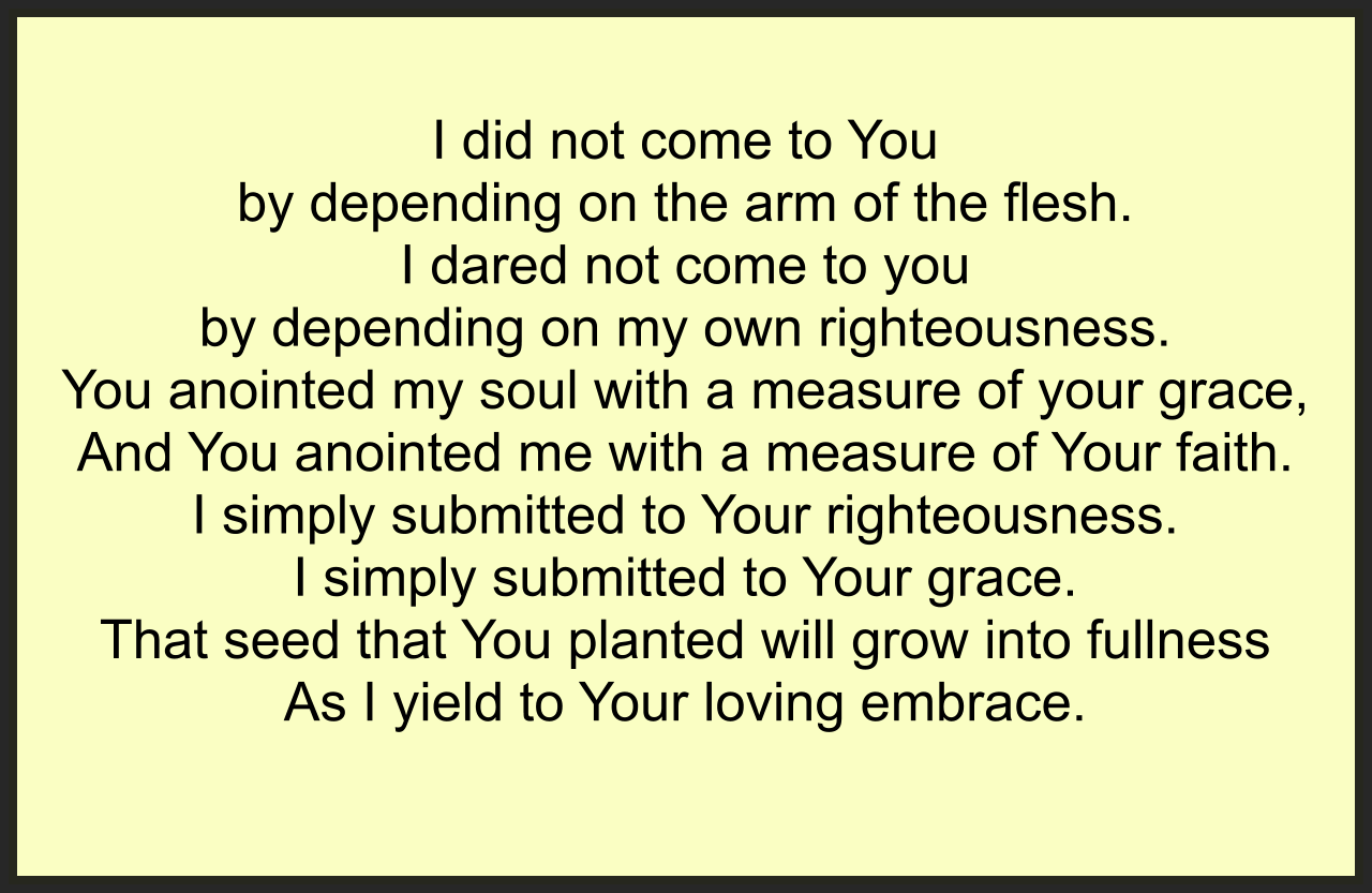 I SIMPLY SUBMITTED TO YOUR RIGHTEOUSNESS