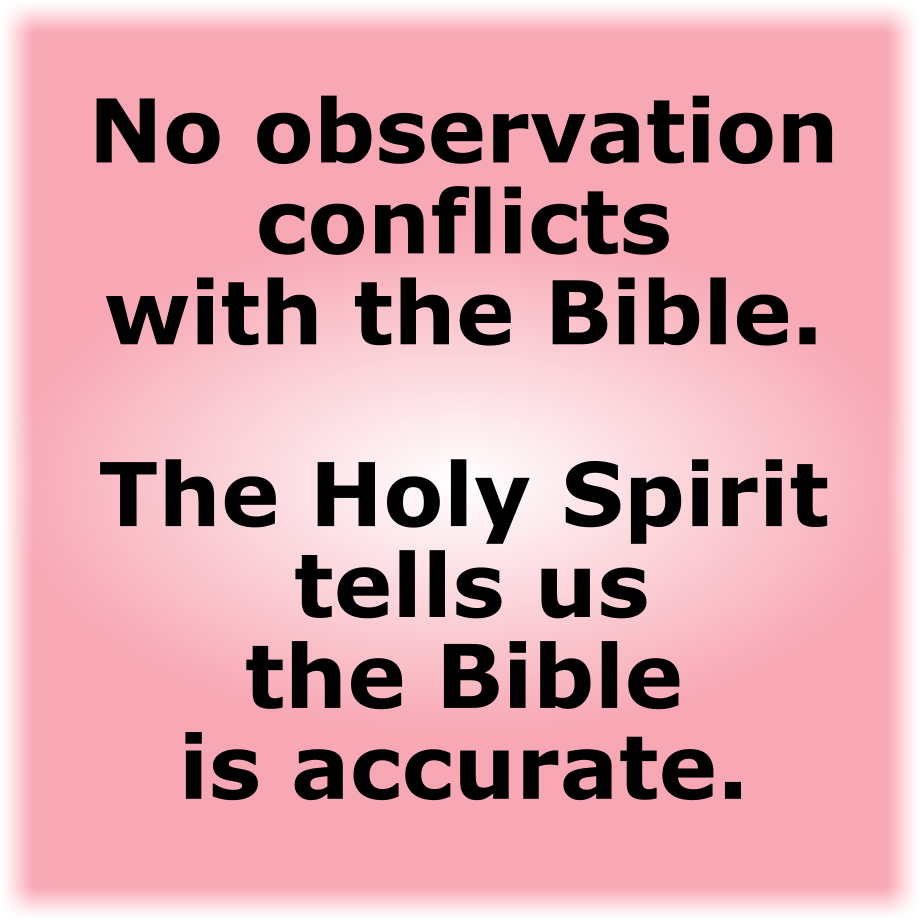 NO OBSERVATION CONFLICTS WITH THE BIBLE