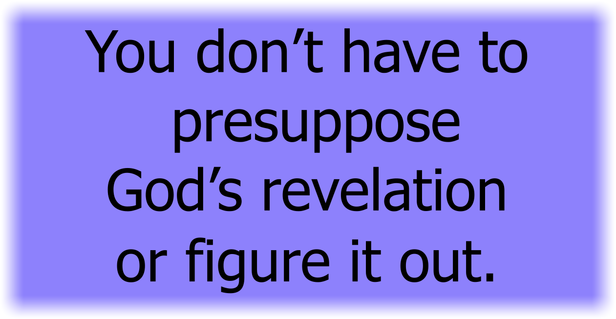 You don’t have to presuppose God’s revelation or figure it out. 