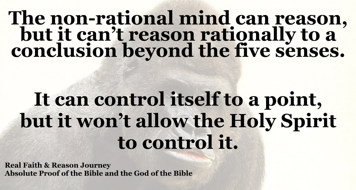 The non-rational mind can reason, but it can’t reason rationally to a conclusion beyond the five senses.