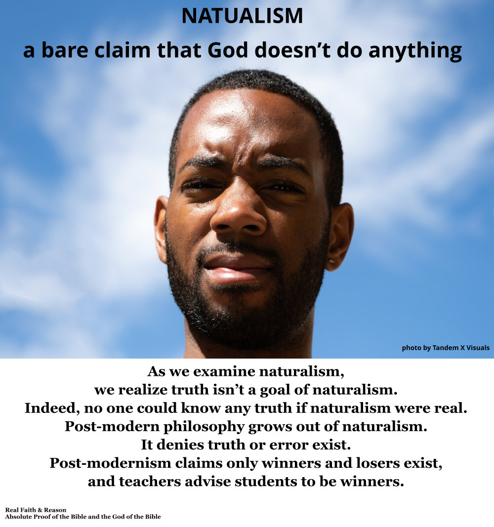 Naturalism is a bare claim that God doesn’t do anything.