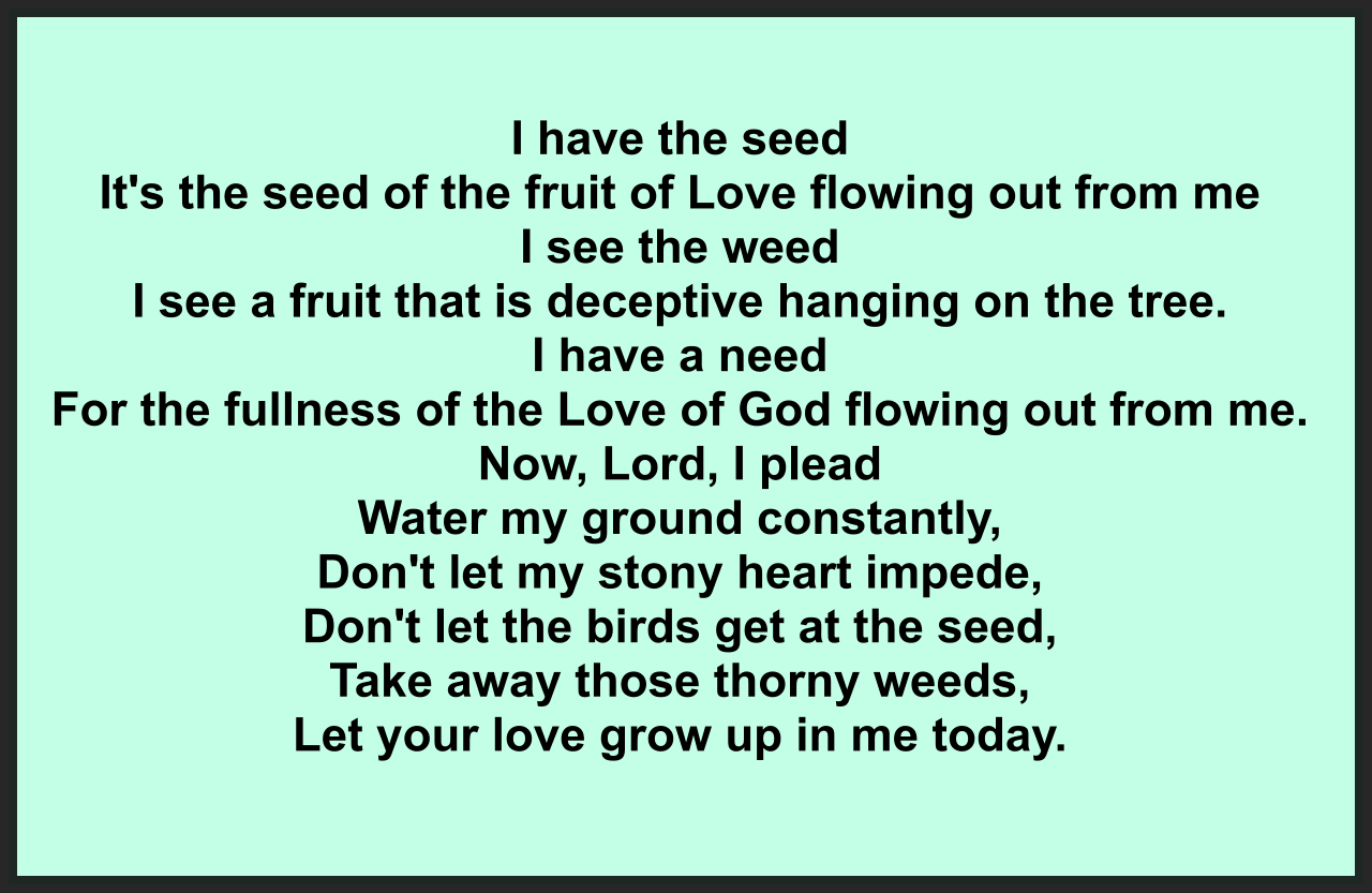 The Seed of the Fruit of Love