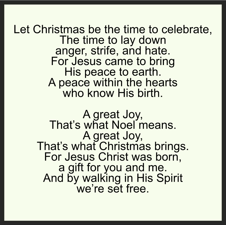 A GREAT JOY, THAT'S WHAT NOEL MEANS