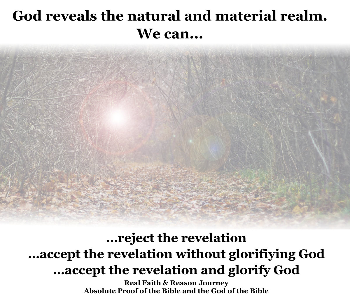 God reveals the natural and material realm.