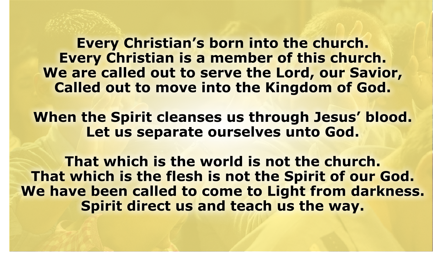 LET US SEPARATE OURSELVES UNTO GOD