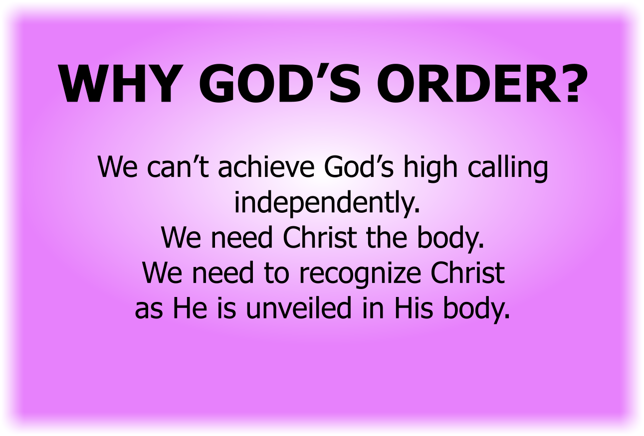 We can’t attain God’s high calling independently.