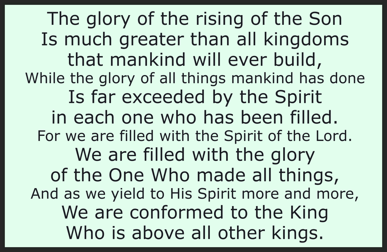 THE GLORY OF THE RISING OF THE SON