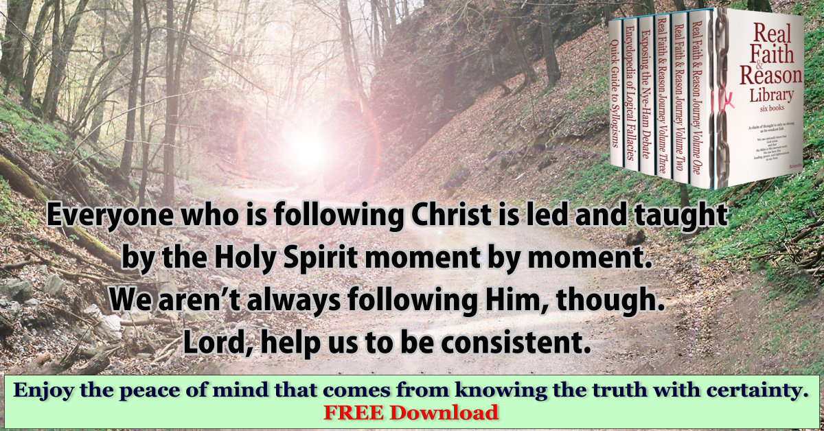 Everyone who is following Christ is lead and taught by the Holy Spirit moment by moment. We aren’t always following Him, thought.
