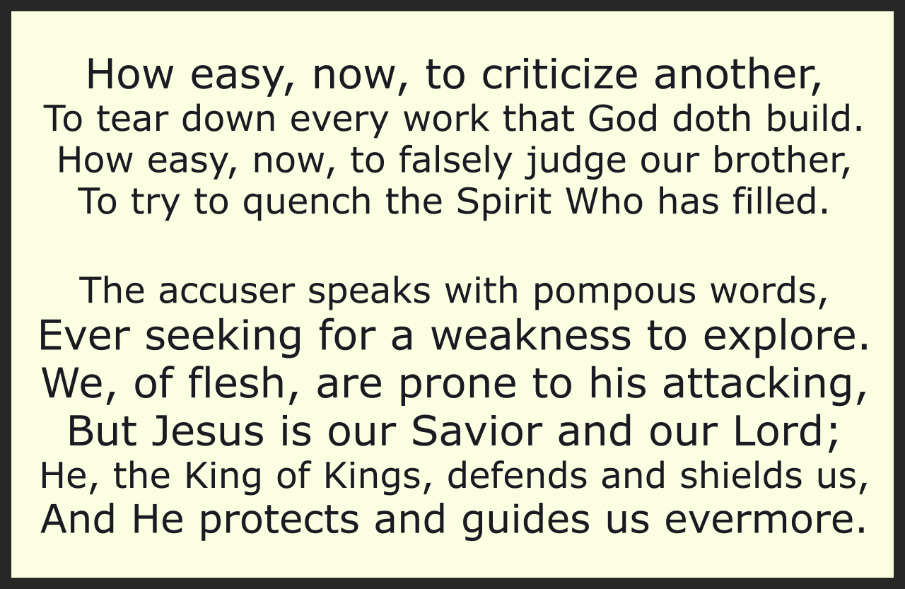 The Accuser Speaks With Pompous Words